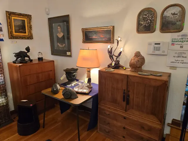 Furniture and art corner at an Alameda Estate Sales event